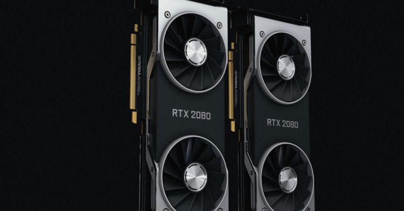 Graphics Cards - Close-up of Two RTX2080 Graphics Cards